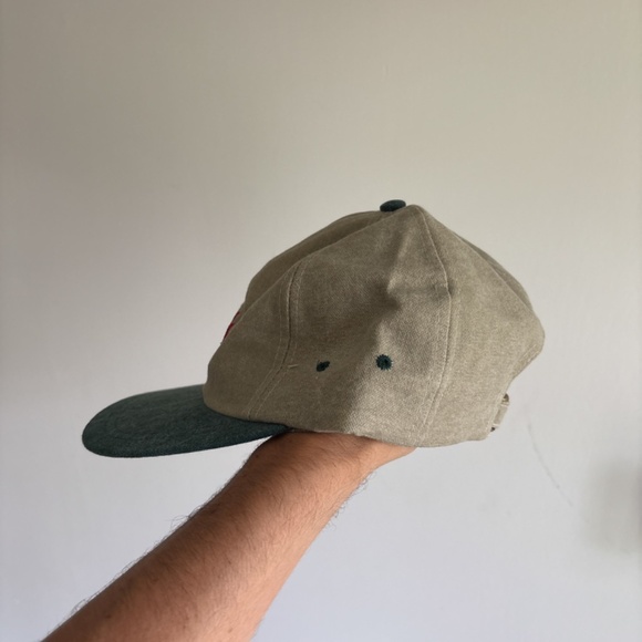 vintage 2 tone ice hockey hat trucker hat strapback brown green canada embroided - Picture 4 of 6